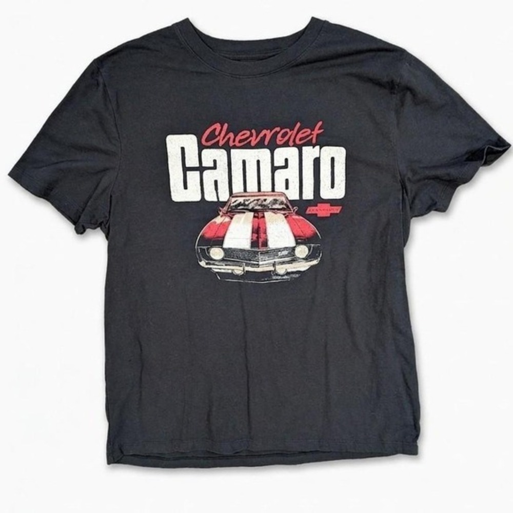 GM Chevrolet Camaro Graphic Tee Black Large Command Performance Vintage Style